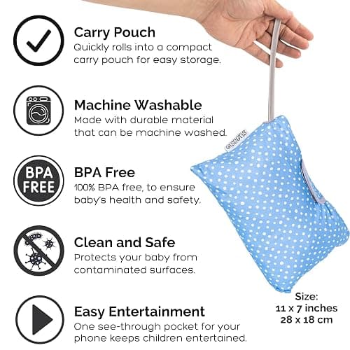 Suessie Shopping Cart Cover and High Chair Cover, Blue Dots thumbnail 5