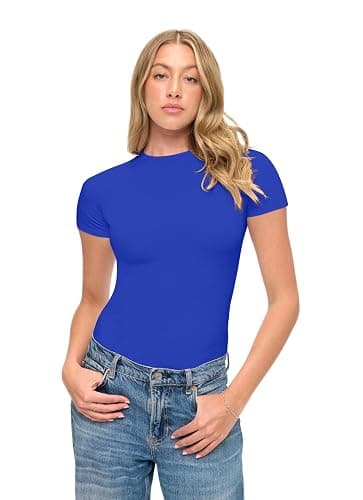 Natural Uniforms Womens Super Soft, Super Stretch Y2K Short Sleeve Baby Tee Crop Top thumbnail 3