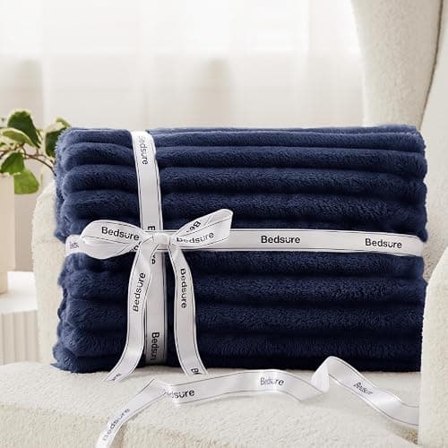 Bedsure GentleSoft Blue Fleece Blanket for Couch - Cozy Soft Blankets for Women, Cute Small Throws for Girls, 90x90 Inches thumbnail 9