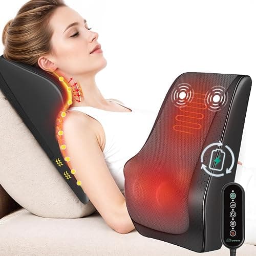 Cordless Shiatsu Neck Massager with Heat & Vibration, Back Neck Shoulder Massager For Deep Tissue, 4D Kneeding Back Massage Pillow, Rechargeable Portable Massage, Gifts for Mom,Dad - Image 1