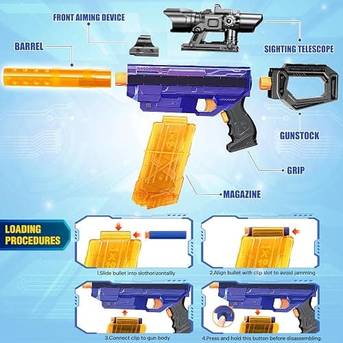 Toy Gun Automatic Sniper Rifle, Realistic Electric Toy Foam Blaster Sniper with Scope Tactical Vest Kit, Toy Gun for Boys 8-12, Birthday, Indoor Outdoor Shooting Game for Kids thumbnail 4