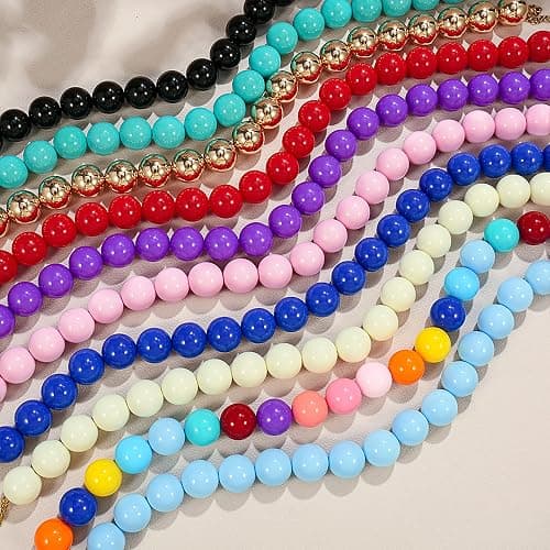 LKDASM Chunky Beaded Necklace for Women, 20mm Large Bead Statement Necklace | Lightweight 20mm Acrylic Beads, Strong & Durable Knot, 18K Gold Plated Lobster Clasp, Boho Y2K Jewelry with Gift Box thumbnail 5