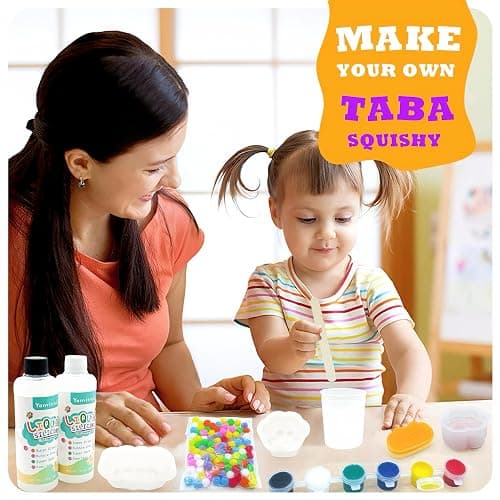 Yanvitrial Taba Squishy Kit - 18OZ Rubber Squishys Kit with Guided, Make Your Own Squishies Kit - FuFu Squishy Kit with Mold, Flocking Powder - Stress Relief Entertainment thumbnail 7