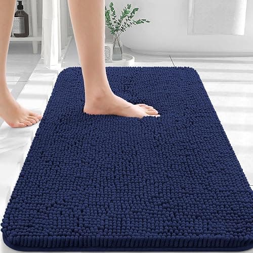 OLANLY Bathroom Rugs 30x20, Extra Soft Absorbent Chenille Bath Rugs, Rubber Backing Quick Dry, Machine Washable Bath Mats for Bathroom Floor, Tub and Shower, Home Decor Accessories, Twilight Sapphire - Image 1
