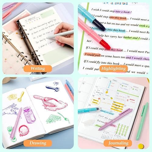 Bible Highlighters and Pens, 22 Pack Journaling Kit, 12 Colors Gel Highlighters and 10 Colors Ballpoint Pens with a storage bag, Bible Markers No Bleed Through by Shuttle Art thumbnail 7
