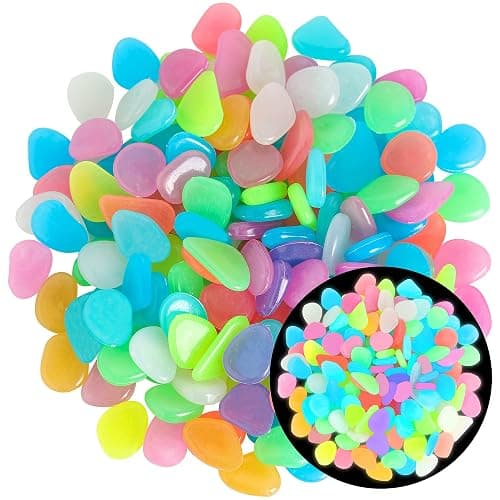 150 PCS Luminous Stones – Mixed Color Glow Rocks Decorations DIY Decorative Pebbles for Aquarium Fish Tank Sidewalk Garden Path Patio Terrace Lawn Yard Ornaments Colorful Cobbles Decor FD05MX150 thumbnail 2