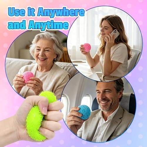 Fuzz Ball Squishy Stress Ball，Fuzzball Squishy,Soft Fidget Toy for Anxiety Relief, Sensory Squishy Ball Calming Tactile Grip for Soft Stress Relief Ball for Kids and Adults (Orange) thumbnail 6