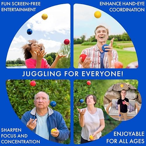 Covelico Juggling Balls, Set of 3 Vibrant Juggling Balls for Beginners - Learn to Juggle with Juggle Balls Suitable for Kids, Teens, & Adults. Beginner & Professional Kit - Stylish Bag & Instructions thumbnail 7