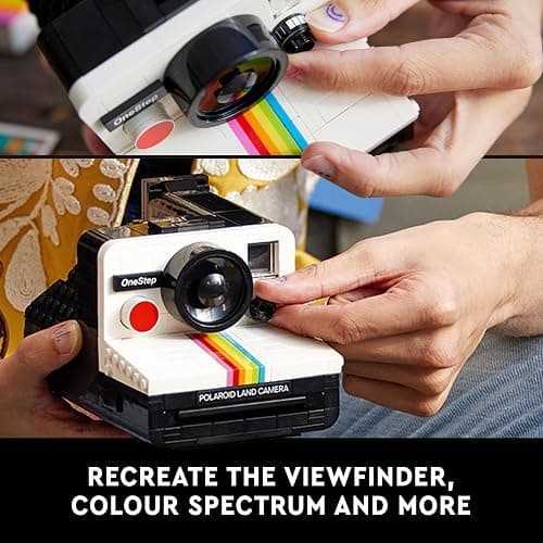 LEGO Ideas Polaroid OneStep SX-70 Camera Set for Adults, Collectible Vintage Model Kit to Build with Authentic Details, Creative Activity, Photography Gifts for Men, Women, Him, Her & Teens 21345 thumbnail 3