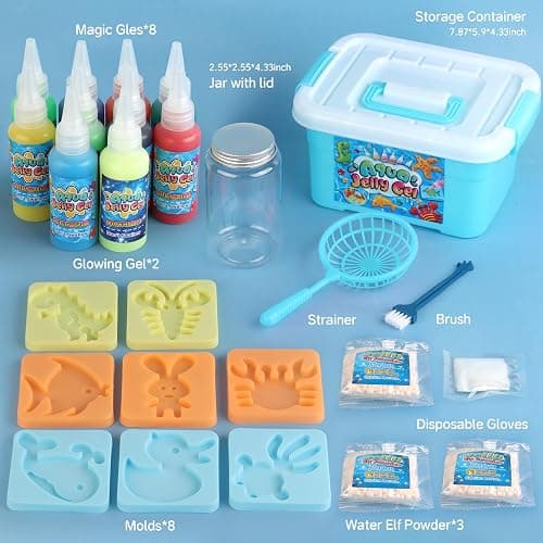 Magic Gel Water Elf Toy Kit, Aqua Fairy Water Gel Kit for Kids with 10PCS Aqua Jelly Gels & Animal Mold, Gift for Christmas, Easter, Birthday, New Year, Creative Art Craft Girls 6 7 8 9 10 Year Old thumbnail 7