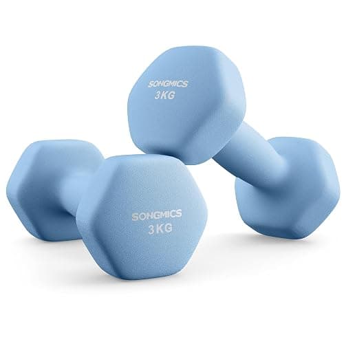 SONGMICS Dumbbells Set of 2 Dumbbells Hexagon Neoprene Coating Strength Training Workout Fitness Training Home - Image 1