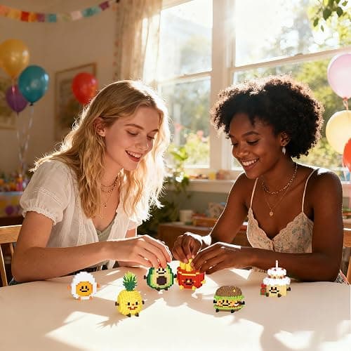 HIGH GODO Mini Food Party Favors Building Sets, Egg, Fruit & Cake Building Blocks Model Kits, Goodie Bag Stuffers, Classroom Small Prize Toys Gifts for Adults, Teens Age 14+ (6 Pack) thumbnail 2