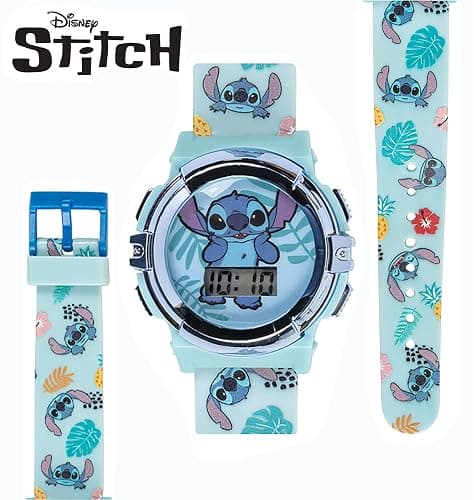 Disney Stitch Kids LCD Watch – Flashing Light-Up Dial, Digital Time Display, Adjustable Strap, Fun Character Design, Perfectfor Boys & Girls – Fits Wrists 5.5” to 8” thumbnail 3