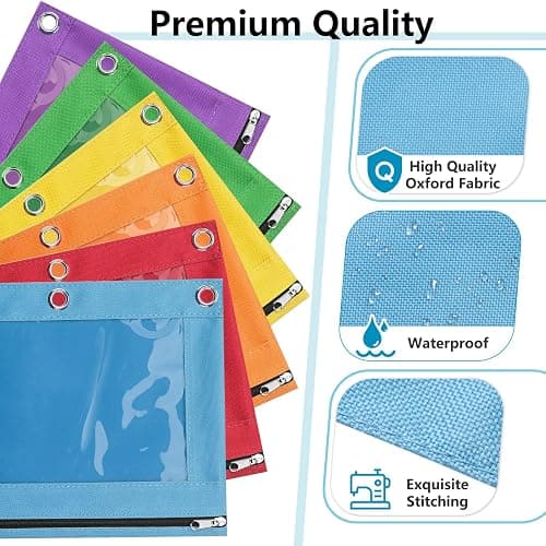 Forvencer Pencil Pouch for 3 Ring Binder, Large Pencil Case Pouch with 3 Reinforced Grommets, Pen Bag, Clear Window Pencil Case, Binder Accessories, Black thumbnail 3