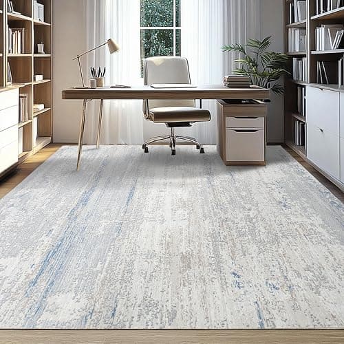 Lbris Washable Rugs 8x10 Area Rugs for Living Room- Modern Abstract Rugs for Bedroom,Dining Room, Large Soft Low Pile Carpet with Non Slip Rubber Backing,Neutral Accent Rug for Nursery Home Office thumbnail 8