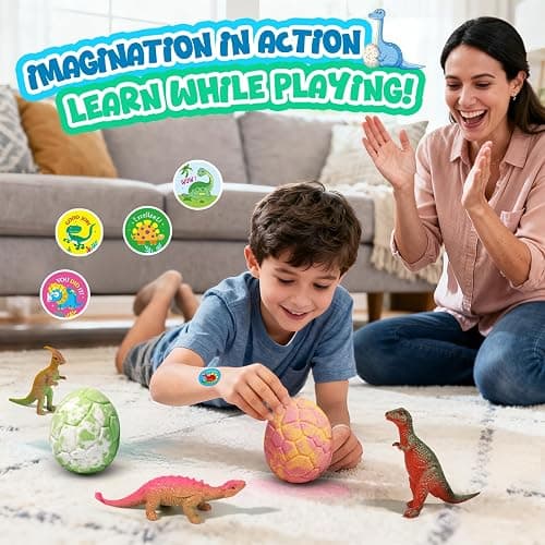 Bath Bombs for Kids with Dragon Toys Inside, Sanyi Dinosaur Toys Gifts for Kids 5-7, Dino Egg Fillers Bubble Bath Birthday Stocking Stuffers Christmas Gifts for Boys Girls Toddler thumbnail 2
