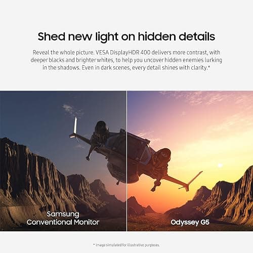 SAMSUNG 32-Inch Odyssey G50D Series QHD Fast IPS G-Sync Compatible Gaming Monitor, 1ms, VESA DisplayHDR 400, 180Hz, AMD FreeSync, Adjustable Stand, Eye Saver Mode, LS32DG502ENXZA, 2024 thumbnail 5