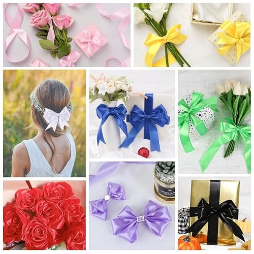 NESCCI 800 Yards Ribbon,1-1/2 Inch Satin Ribbon,Single Face Satin Ribbons, Perfect for Gift Wrapping,Wedding Decoration,Handmade Bows,Wrapping Bouquet and More thumbnail 5