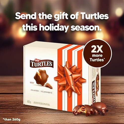 TURTLES Gift Box, Smooth Caramel & Crunchy Pecans Draped In Rich Chocolate, Prepared In Canada, Gluten-Free, 600 g thumbnail 4