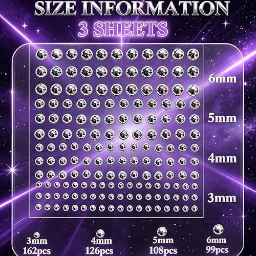 NOOEPC Face Gems Eyebrow Piercing Jewelry, Fake Piercings Fake Eyebrow Piercing Fake Lip Piercing y2k Accessories Nose Stud Eyebrow Stud, Non Piercing Nose Stick on Silver Belly Button Sticker thumbnail 5