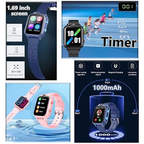 DDIOYIUR Smart Watch for Kids, 4G Phone Calling Text Messaging Child Phone Smartwatch with WiFi, Voice Video Chat, Bluetooth, Alarm, Pedometer, Wrist Watch for 4-16 Boys Girls Birthday Gifts. thumbnail 7