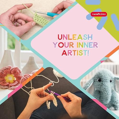 Incraftables Crochet Kit for Beginners – 85 Piece Beginner Crochet Kit for Adults & Kids with Yarn, Hooks, Accessories & Bonus Tote Bag Organizer – Learn to Crochet with Complete Starter Set thumbnail 7