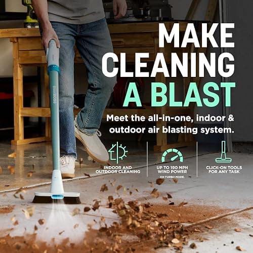 NEW Shark BlastBoss — All-in-One Air Blasting System with BlastBroom, Precision Nozzle, Extension Wand, Indoor/Outdoor Cleaning, 0-190 MPH, Cordless Handheld Blower, Rechargeable, Charcoal, AB2111 thumbnail 2