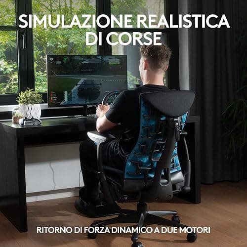 Logitech G G29 Driving Force volante da corsa e pedali con ritorno di forza dinamico reale, leve al volante in acciaio inox, coprivolante per PS5, PS4, PC, Mac - Black thumbnail 2