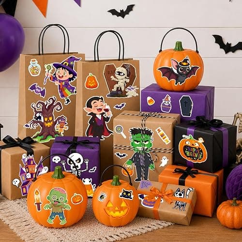 48 Sheets Halloween Stickers for Kids, Halloween Decorations, Halloween Party Favors, Cute Assorted Halloween Crafts Stickers for Party, Classroom, Treat Bags thumbnail 6