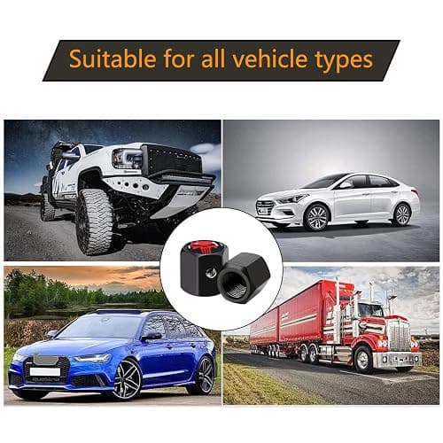 ZKFAR Pack-4 Skull Car Wheel Tire Valve Stem Caps, Anti-Theft Tire Air Valve Caps, Airtight Dust Proof Covers (Black) thumbnail 7