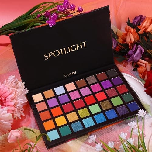 UCANBE Spotlight Eyeshadow Palette Professional 40 Color Eye Shadow Matte Shimmer Makeup Pallet Highly Pigmented Colorful Powder Long Lasting Waterproof Eye Shadow thumbnail 7