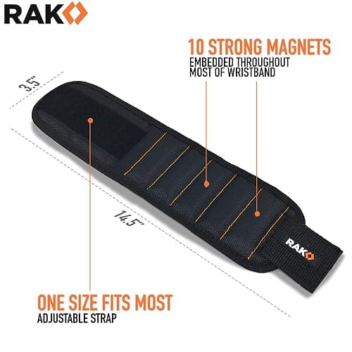 RAK Magnetic Wristband Gifts for Men - Premium Tool Belt for Holding Screws Nails with Powerful Magnets, Cool Gadgets Stocking Stuffers for Men, Holiday for Dad, Husband, Grandpa, Him thumbnail 2