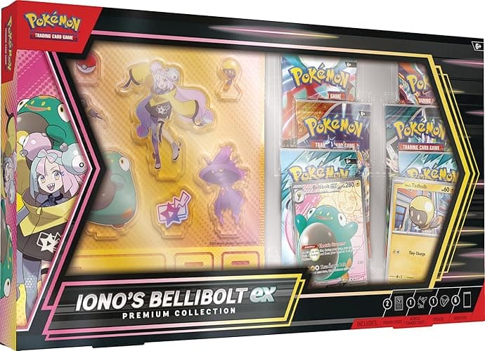 Pokemon TCG: Iono’s Bellibolt ex Premium Collection - 6 Packs, Promos - Image 1