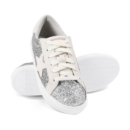 PARTY Women's Fashion Star Sneaker Lace Up Low Top Comfortable Cushioned Walking Shoes thumbnail 3