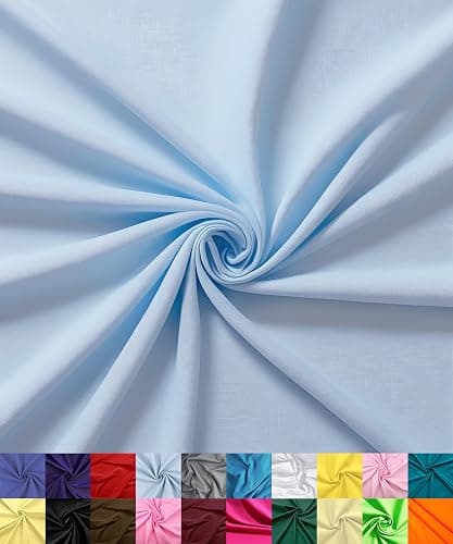 Barcelonetta | Poly Cotton Fabric for Sewing | Broadcloth Fabric | by The Yard | 60" Wide Roll | Lightweight, Breathable | Lining, Home Textile, Skirts, Tote Bags (Baby Blue, 10 Yard) - Image 1