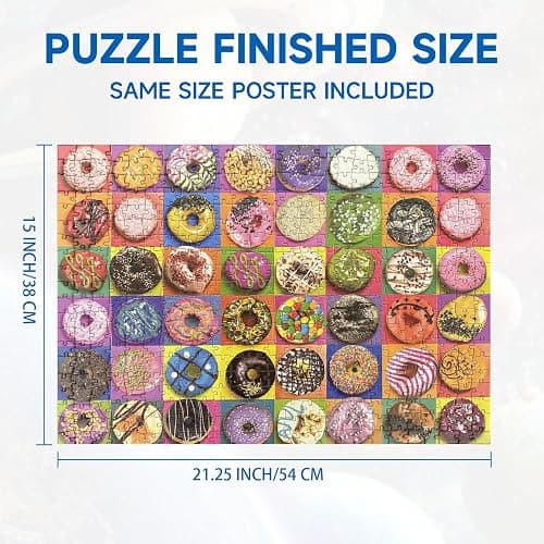 Jigsaw Puzzles 500 Pieces for Adults,Donuts Jigsaw Puzzles 500 Pieces | Nattork Puzzle 500 pieces for adults. For birthday, holiday and Christmas party,Donuts，21.25X15 in. thumbnail 3