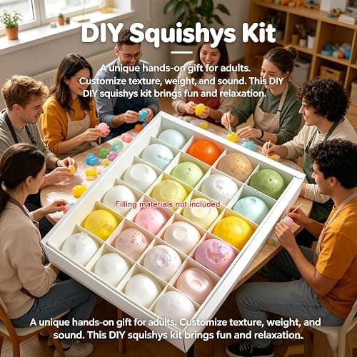 DIY Stress Ball Making Kit for Adults, Empty Squishys Skin with Expander & Vacuum Tool, Complete Squishys Maker Kit for Sensory Fidget Toys (Filling Materials Not Included) thumbnail 6