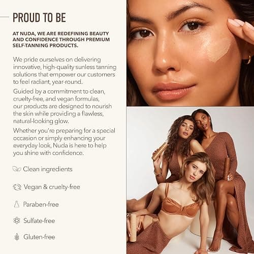 Nuda Bronzefoam Self Tanning Mousse, Lightweight, Fast Drying & Streak Free Self Tanner, Enriched with Coconut Oil, Cucumber & Mango Extracts, Hydrating Formula, Mango Fragrance, Vegan, Dark, 190 ml thumbnail 8