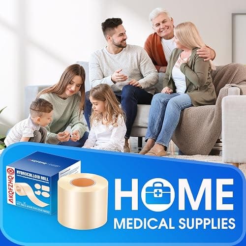 Medical Grade Hydrocolloid Roll for Wound Care, 2in*6.5ft Adhesive Hydrocolloid Bandages, Waterproof Pimple Patch Roll, Ultra Absorbent Large Hydrocolloid Patch for Acne, Blisters,Burns,and Minor Cuts thumbnail 6