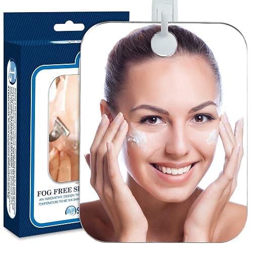 Shave Well Deluxe Anti-Fog Shaving Mirror with Removable Adhesive Hook | Fogless Hanging Bathroom Shower Mirror with Handheld Option | Includes Long-Lasting Removable Adhesive Hook for Wall thumbnail 4
