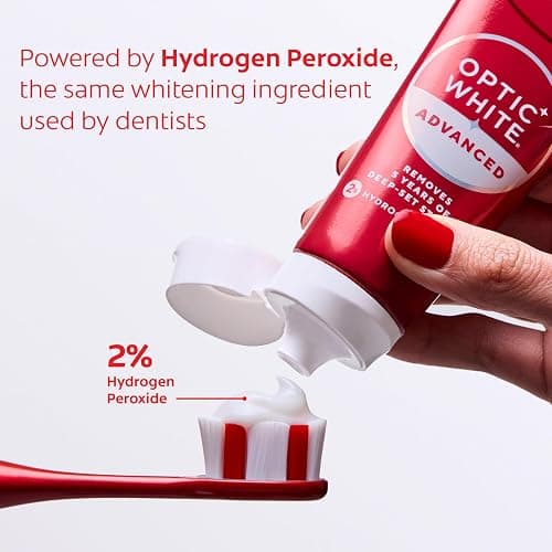 Colgate Optic White Advanced Hydrogen Peroxide Toothpaste, Teeth Whitening Toothpaste Pack, Enamel-Safe Formula, Helps Remove Tea, Coffee, and Wine Stains, Sparkling White, 3 Pack, 3.2 oz thumbnail 7