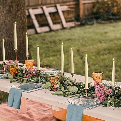 LampLust Flameless Taper Candles, Realistic 3D Flame with Wick, 9 Inch, 4 Pack, Ivory Wax, Flickering Flameless Candle LED, Remote & Timer Included, Home Decor, Winter Decorations for Home thumbnail 7