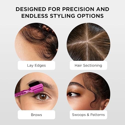 STYLE FACTOR EDGE BOOSTER® Mini Hammer Brush Travel Size | Baby Hair Brush & Double-Sided Edge Control Comb with Boar Bristles | Pintail for Precision Styling | Travel Brush for Edges & Baby Hair thumbnail 5