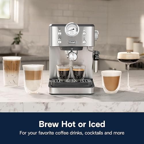 De’Longhi Classic Espresso Machine with Milk Frother, 15-Bar Pump & Temperature Control - Barista Coffee Maker Kit for Espresso, Latte, Cappuccino & Iced Coffee - Italian Stainless Steel Design thumbnail 2