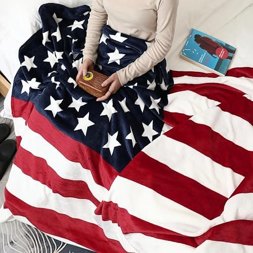 Sviuse American Flag Blanket, Twin Size USA Throw Blanket 60x80 Inches, Gifts Blanket for Bed Couch Chair Fall Winter Camping Living Room Office thumbnail 4
