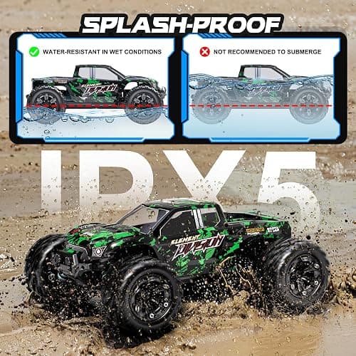 1:18 Scale All Terrain RC Cars, 40 KPH High Speed 4WD Electric Vehicle with 2.4 GHz Remote Control, 4X4 Waterproof Off-Road Truck with Two Rechargeable Batteries thumbnail 9