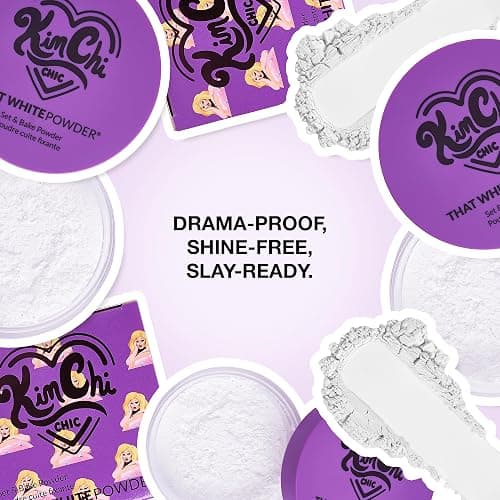KimChiChic Beauty That WhitePowder Set and Bake Mattifying Setting Powder for Makeup, Extra Fluffy Loose Face Powder Poof, Soft Natural Face Makeup Helps Minimize the Appearance of Fine Lines, White thumbnail 5