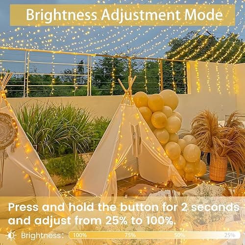 Extra-Long 300LED Christmas Lights Outdoor Indoor, Upgraded Warm White String Lights for Bedroom, Waterproof 13 Modes Plug in Twinkle Fairy String Lights for Home Party Wedding Garden (Warm White) thumbnail 3