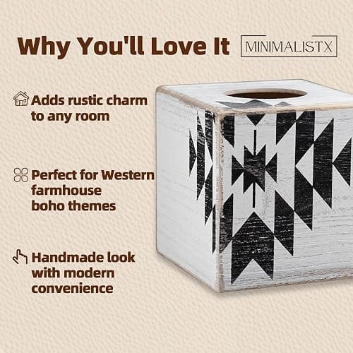 Western Aztec Decor Tissue Box Cover for Western Home Decor - Southwestern Style Aztec Decor - Fits Kleenex Cube thumbnail 6