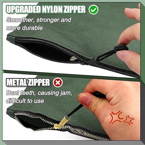 ANPHSIN 6 Pack Heavy-duty Canvas Tool Bags Pouches, 11.2''x 7'' | Zipper Pouch Set, Multipurpose Small Tools Storage Organizer with Dependable Zipper thumbnail 4
